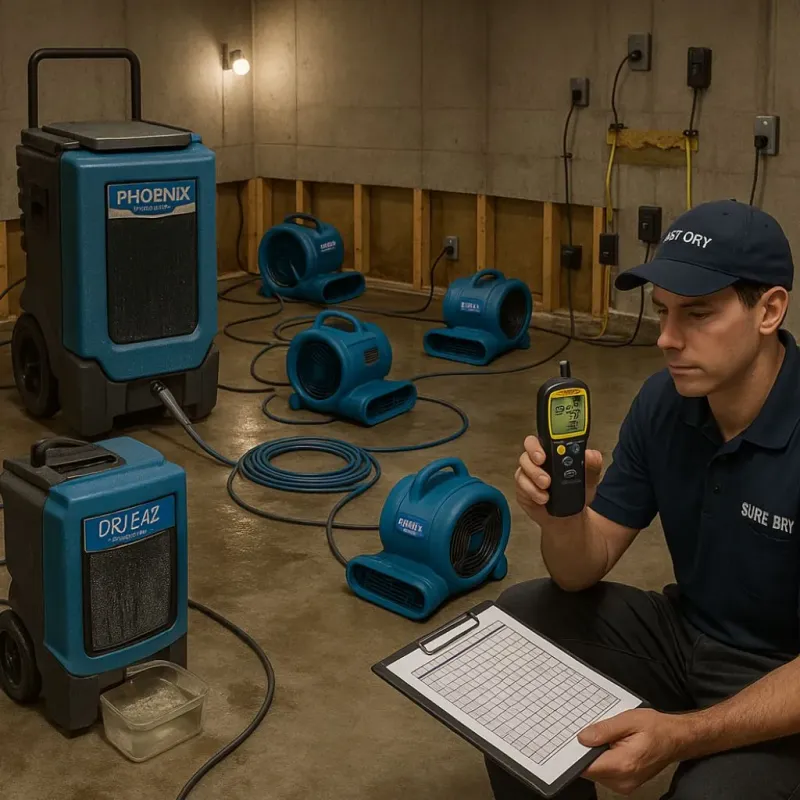 Structural Drying and Dehumidification process in Love County, OK